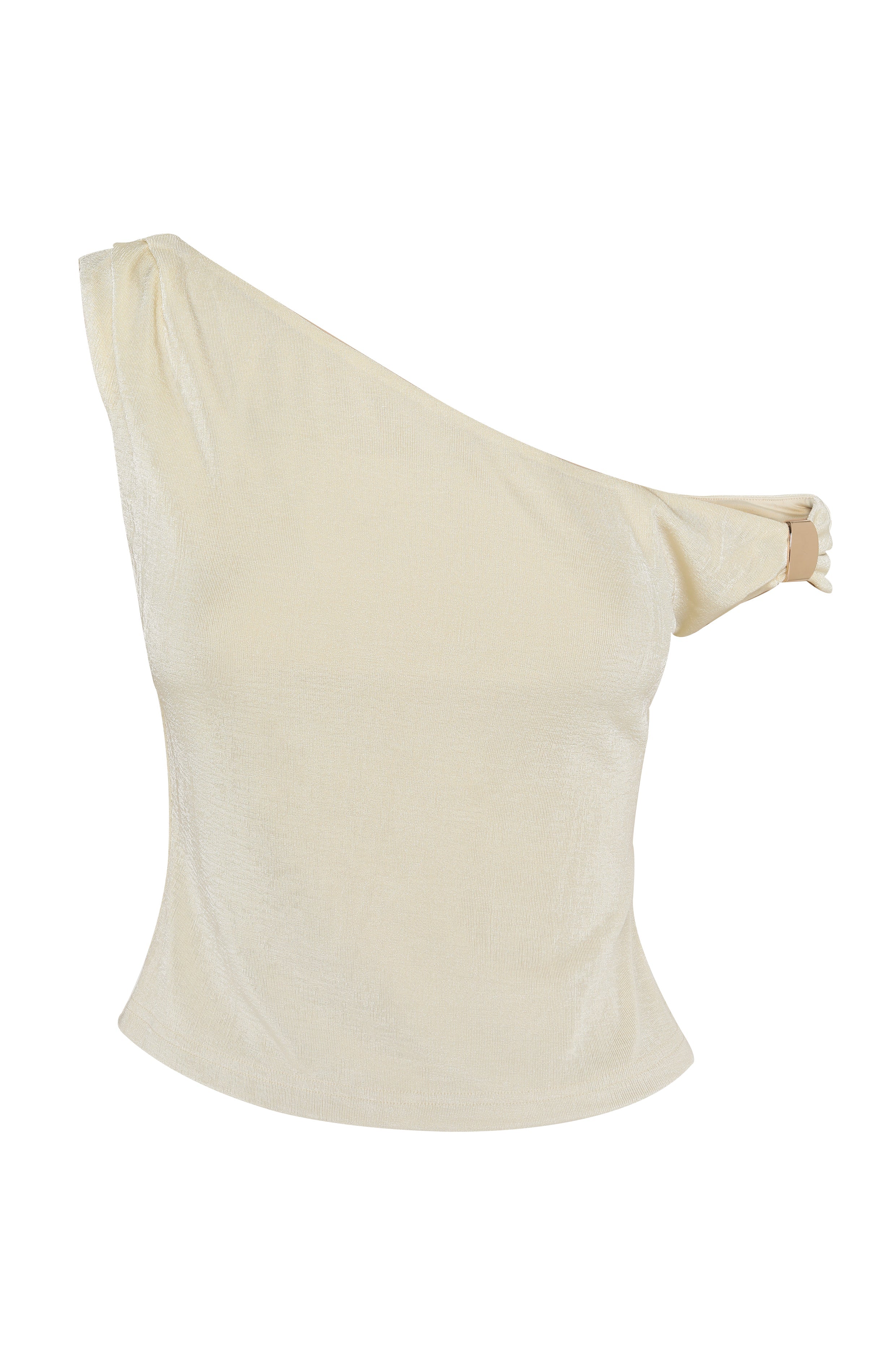 Top Lilah en color mantequilla - Fluido, Esencial con toque solar