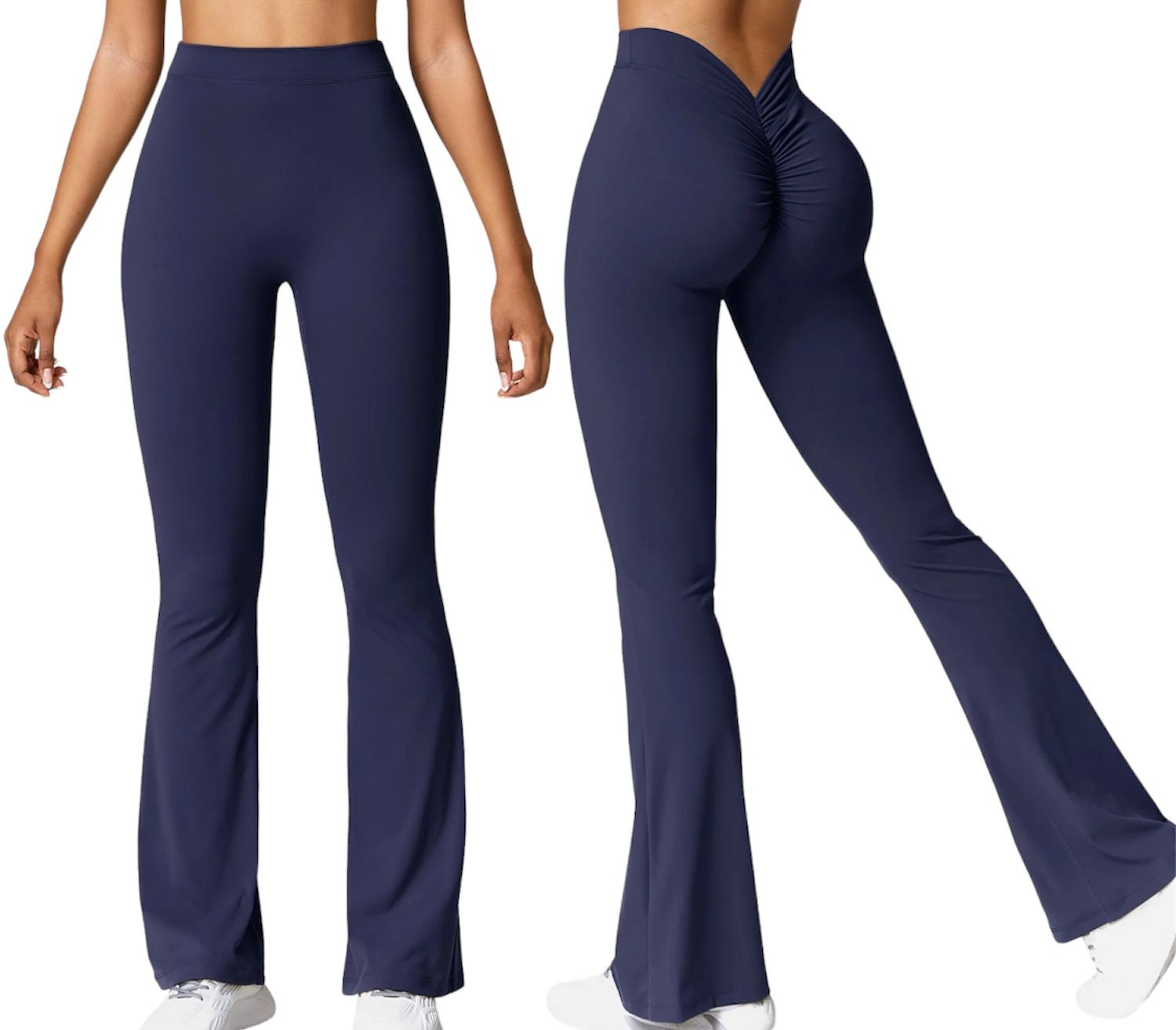 Leggings acampanados con espalda en V y efecto push-up