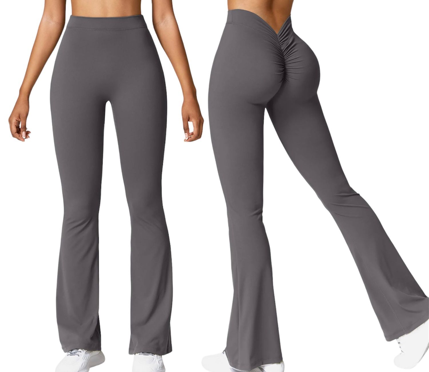 Leggings acampanados con espalda en V y efecto push-up
