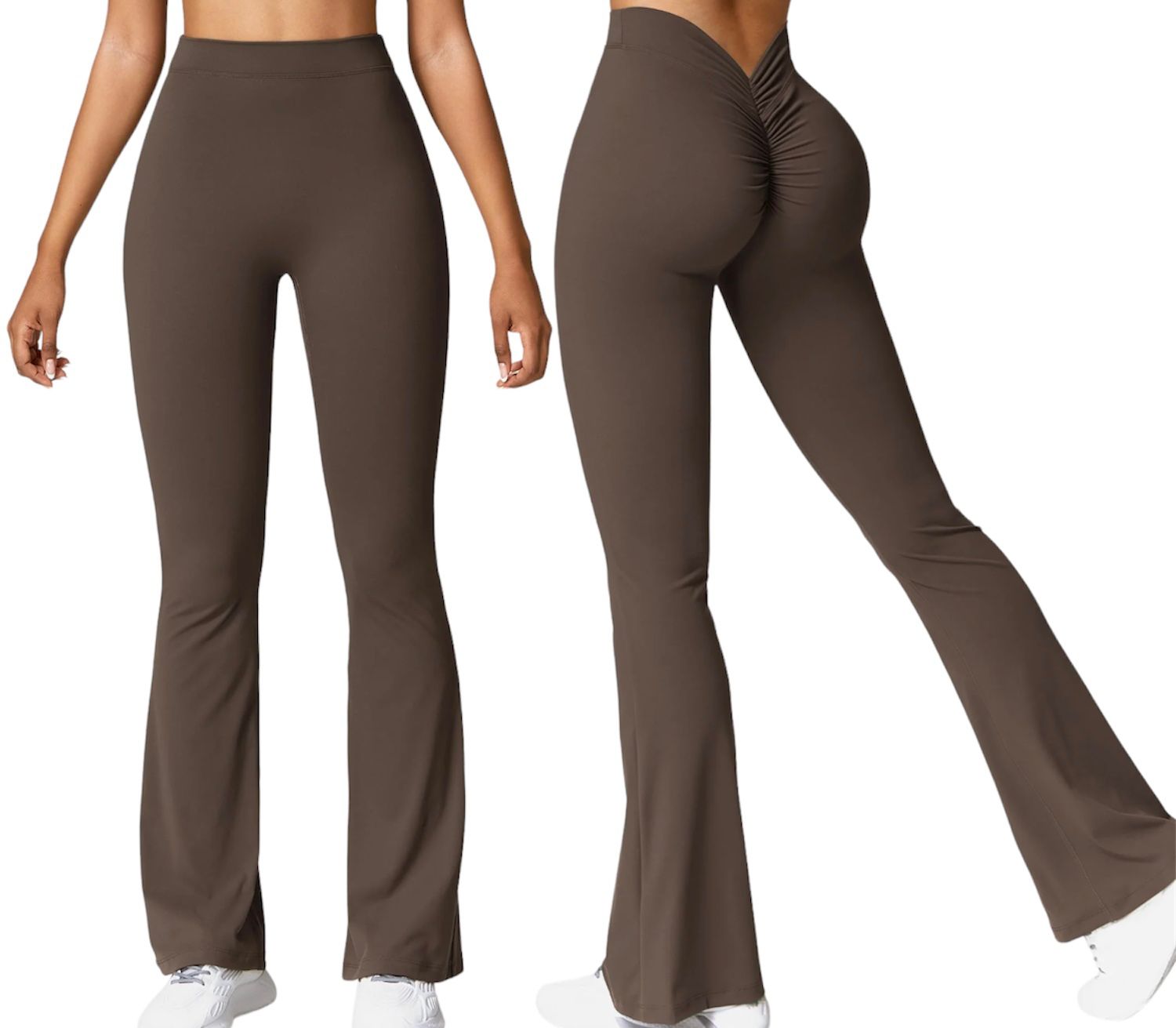 Leggings acampanados con espalda en V y efecto push-up