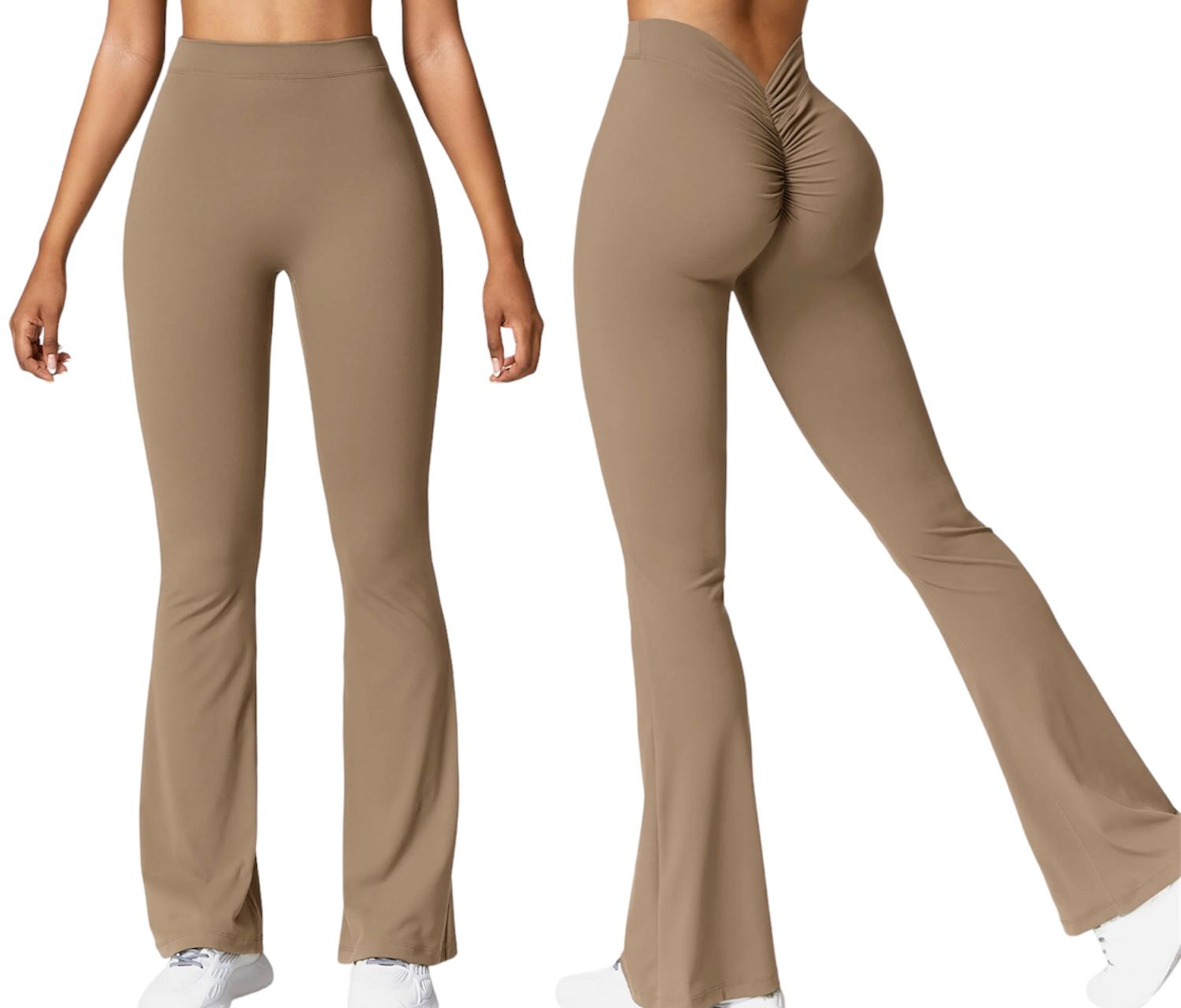 Leggings acampanados con espalda en V y efecto push-up