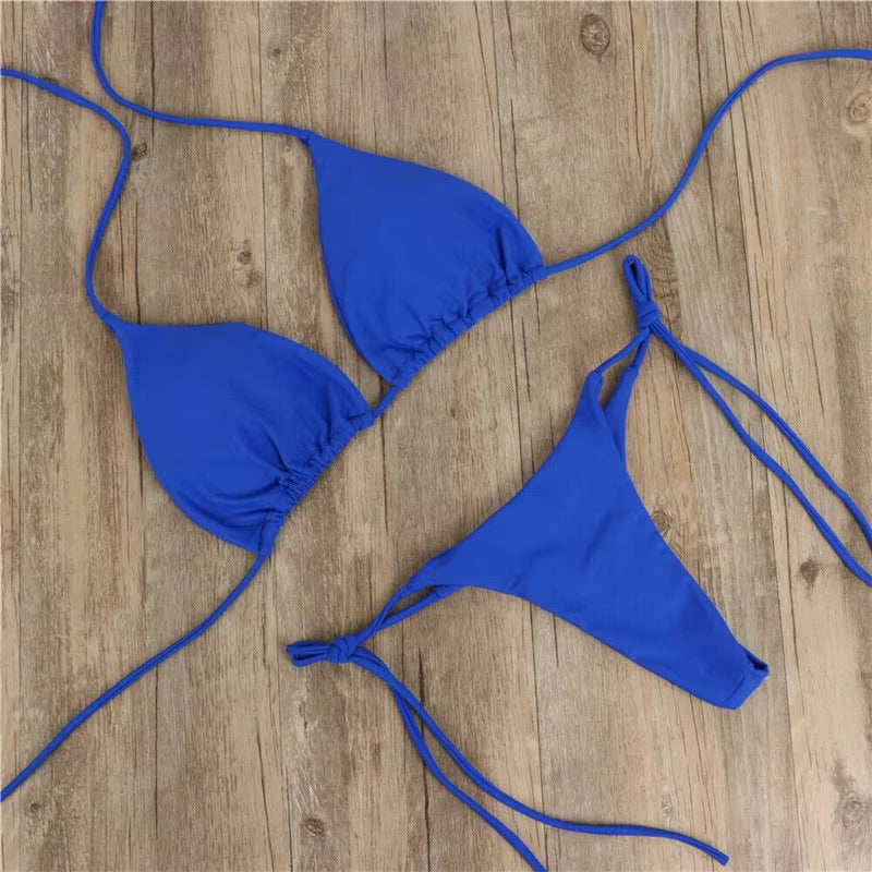 Traje de baño de verano para mujer, conjunto de Bikini Sexy con sujetador acolchado de realce, Tanga, traje de baño de dos piezas, ropa de playa, trajes de baño sexis para mujer