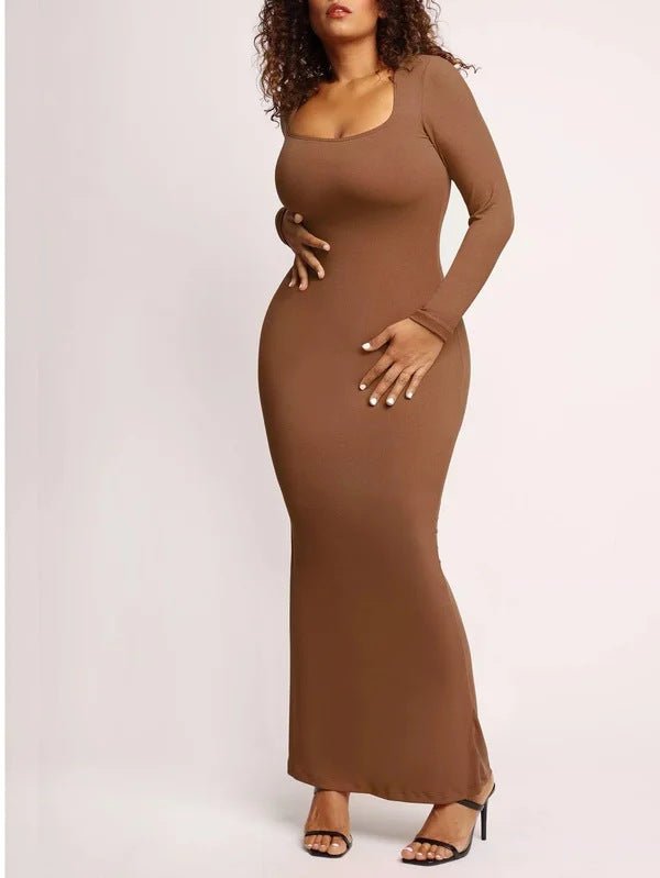 Vestido maxi suave y casual de estilo lounge