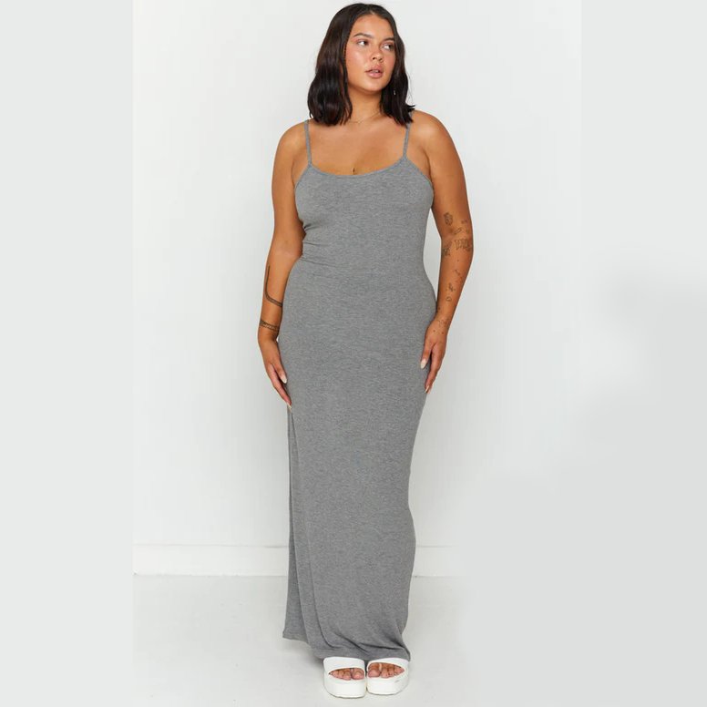 Vestido maxi suave y casual de estilo lounge