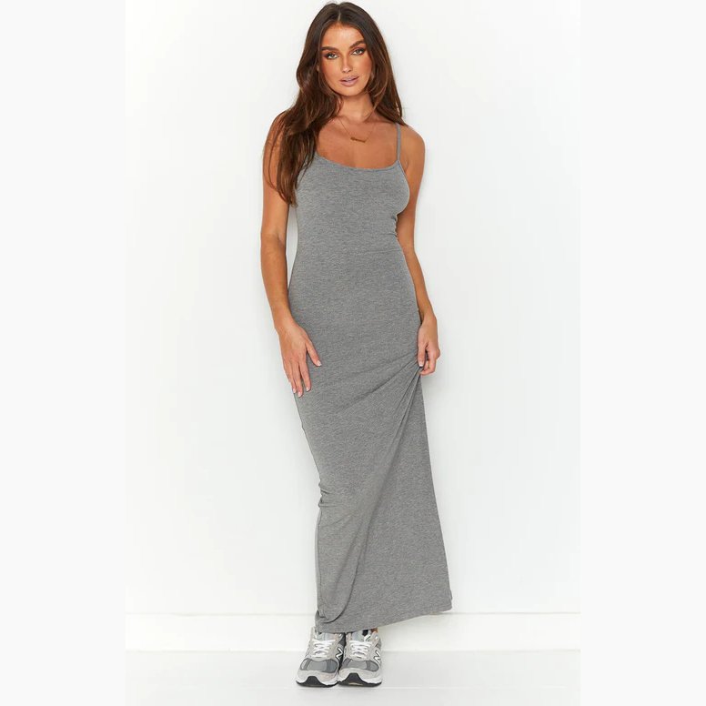 Vestido maxi suave y casual de estilo lounge