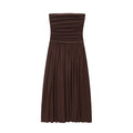 2025 Women'S New Dress Elegant Sexy Off-Shoulder Fashion Pleats Details Slimming Strapless Dress