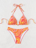 "2026 New Triangle Bikini Set - Floral Print Push up Swimsuit & Brazilian Bottoms"