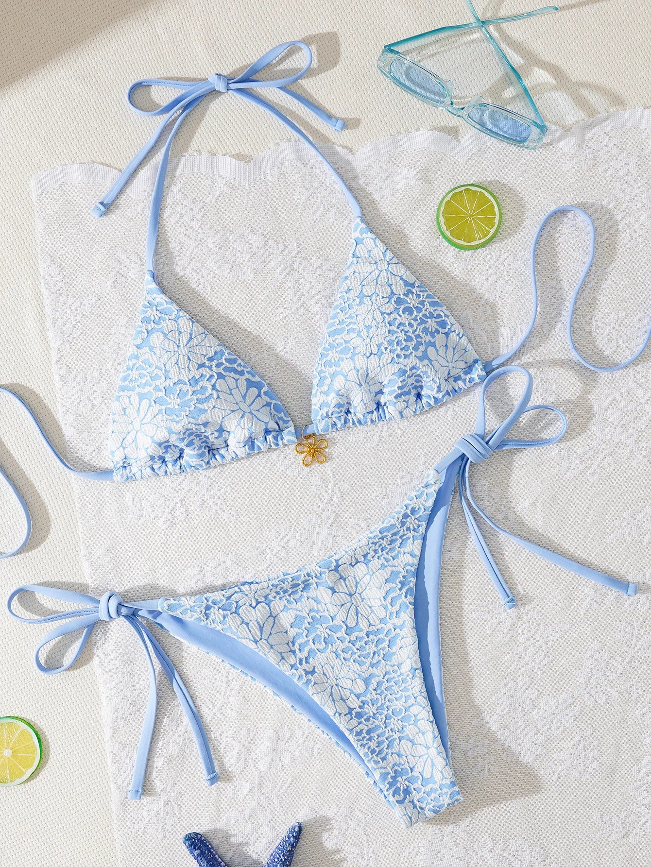 "2026 New Triangle Bikini Set - Floral Print Push up Swimsuit & Brazilian Bottoms"