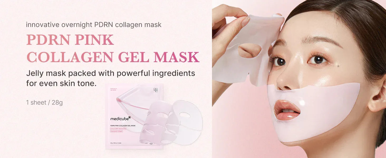 MEDICUBE | Mascarilla de colágeno rosa con PDRN de salmón - 4 uds